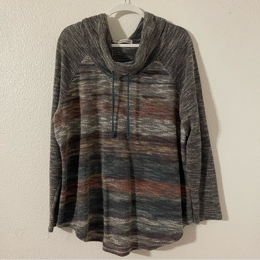 Maurices Multicolor Cowl Neck Sweater Plus Size 2